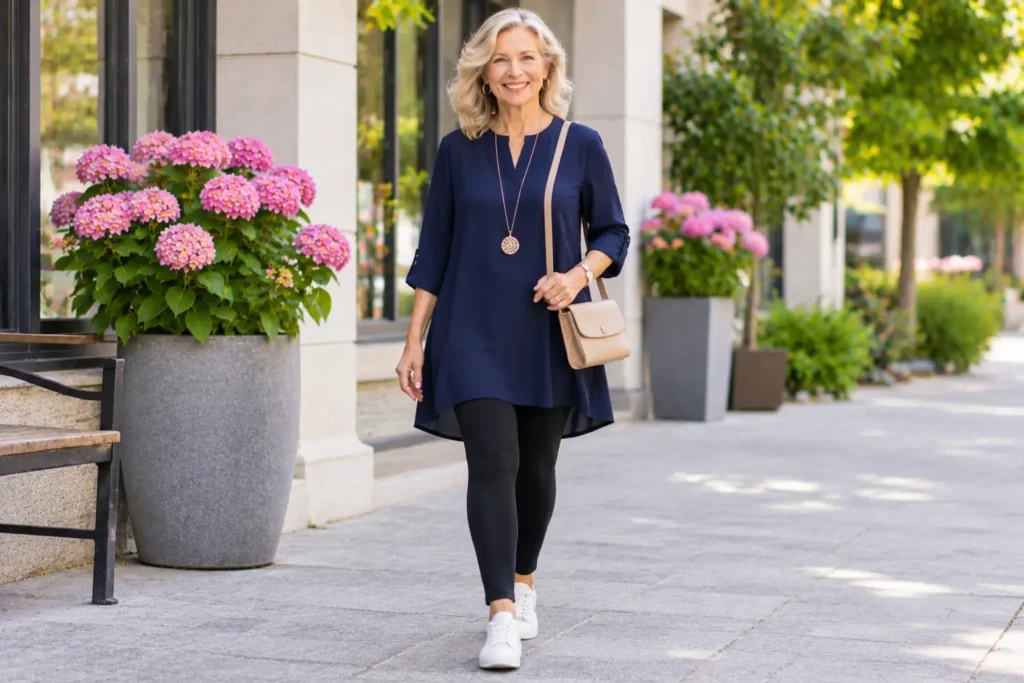 Stylish Tunic Top and Leggings – Women Over 50